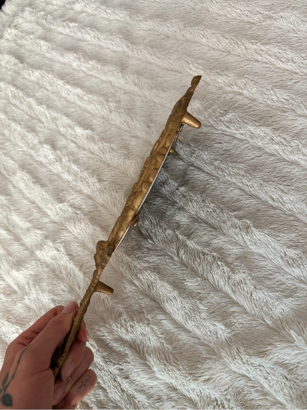 Vintage Cherub Vanity Footed Hand Mirror